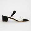 Black faux suede perspex sandals on Sivvi